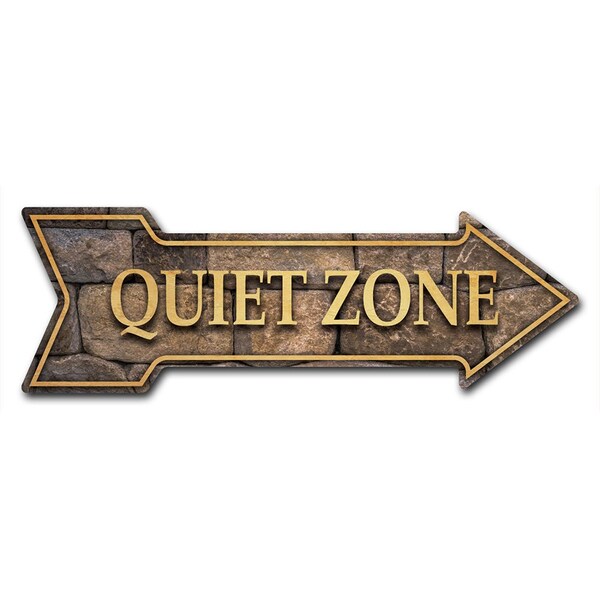 Quiet Zone Arrow Decal Funny Home Decor 36in Wide
